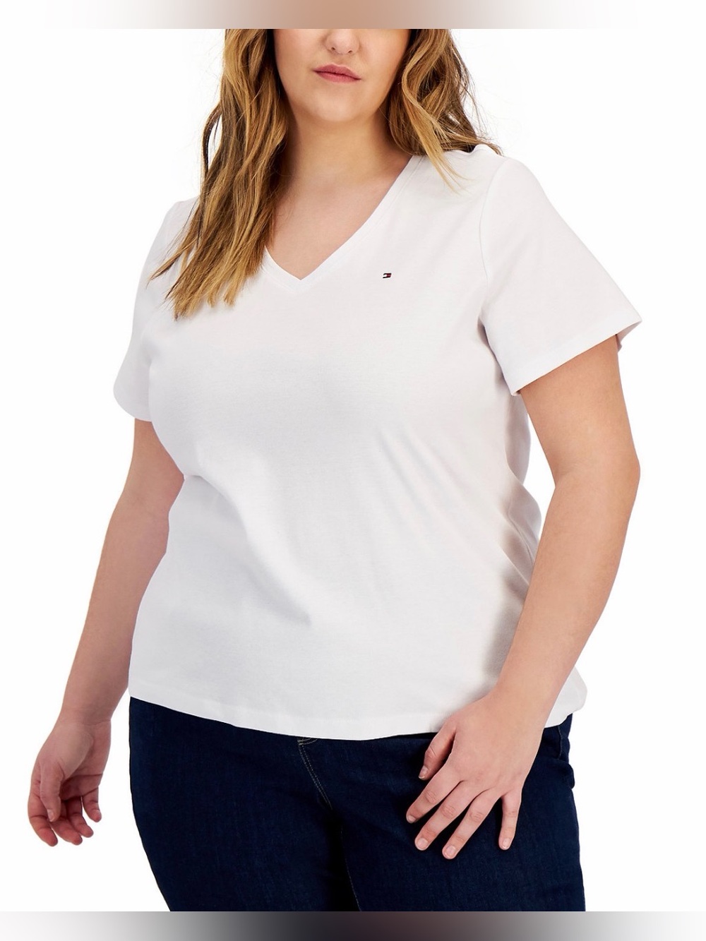 🔥 Tommy Hilfiger Plus Size V-Neck Women’s T-shirt Size 2X 🔥